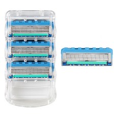 Onbeu吉列替換優質貼合5層刮鬍刀片 Fusion Proglide Power 淺藍色, 4件, 1個