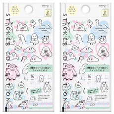 日本 MIDORI 手帳專用貼紙, 怪獸, 4張