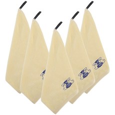 TR테디베어 캐릭터 업소용 다용도 가벼운 미용수건 30수 70g, 5개, 옐로우
