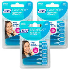 TePe 緹碧 Interdental Brushes x-soft 超軟刷毛牙間刷 M 6支 + L 6支 藍色, 0.6mm, 12支, 3組