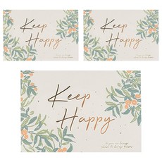 萬用卡 Set 3張, 花悅 米色