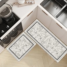 MF스토어 빨아쓰는 북유럽 오슬로 주방 욕실 싱크대 키친 규조토 발매트 2종 세트, A타입