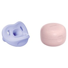 모윰 올 실리콘 마카롱 노리개젖꼭지 + 전용 케이스, 2단계(3~6개월), 블루베리, 1세트