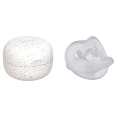 모윰 올 실리콘 마카롱 노리개젖꼭지 + 전용 케이스, 2단계(3~6개월), 퓨어내츄럴, 1세트