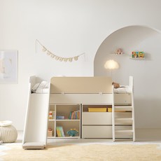 꿈꾸는요셉 앙팡 벙커침대 C세트 + 매트리스 방문설치, 본품(크림), 가드(베이지)