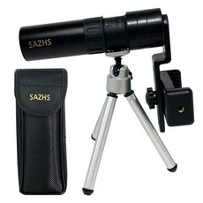 sazhs 高倍率單筒望遠鏡 10~30 x 25mm + 三腳架 + 手機支架 + Logo收納袋