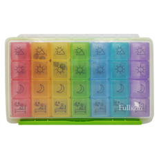 Fullicon 護立康 防潮7日彩虹保健盒 配備7個4格彩色保健盒, 1個