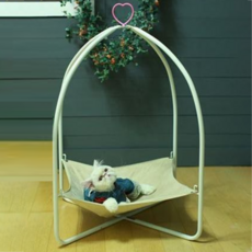 心形吊床寵物床 HJP 10008, 白色 + 米色, 1個