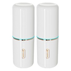 FAmILyLIFE 生活 簡約旅行用洗漱收納牙刷杯組 A-191-W 白金色, 2個