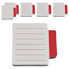 N次貼 色塊標籤型便條紙 70x70mm 標籤與便條雙重功能結合, 橫格 紅色 + 白色, 6本, 1組