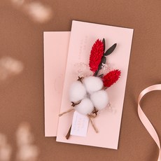 뮤니드 그레이스 플라워 레터 + 봉투 세트, 레드모카, 1개