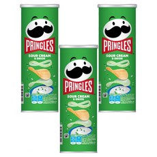 PRINGLES 品客 洋芋片，香濃洋蔥口味，酥脆口感, 102g, 3罐