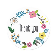 hello moris Flora 感謝裝飾貼紙 60入, 混色