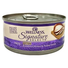 WELLNESS 寵物健康 幼貓 SS 名廚特選主食罐, 鮮雞肉泥 + 鮮火雞肉泥, 5.3oz, 12罐