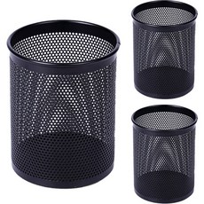 deLi 得力 鐵製網狀圓形筆筒 D0809-BK, 煙燻黑, 3個