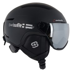 swissfit Rafine滑雪雪鏡一體型遮陽帽, 黑色, 1個