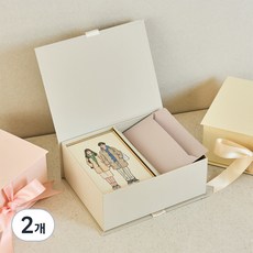 MUNID 優雅粉彩緞帶禮物盒, 2個, 灰色