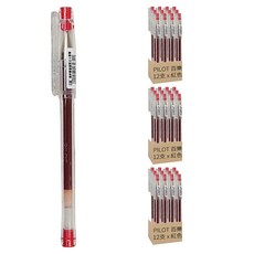 PILOT 百樂 BLLH-20C4 超細鋼珠筆0.4 12支, 紅色, 3盒