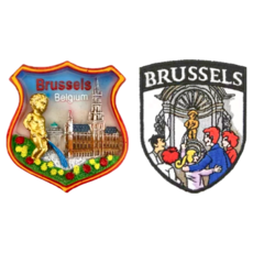 A-ONE 匯旺 造型磁鐵 + 燙布貼, 7.5 x 6cm, 比利時布鲁塞爾盾形C120 + 尿尿小童11