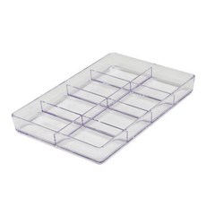德德小品集 收納分類盒 8格 16.4*24.7*3cm, 透明, 1個