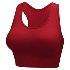 歐美高強度挖背運動內衣 經典酒紅 L