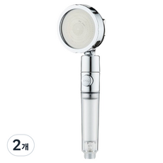 RECELL 900 3段式調節過濾蓮蓬頭, 2個, 透明鍍鉻