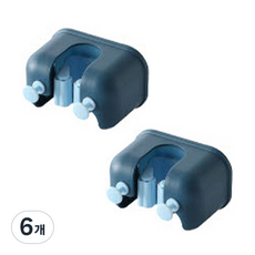 바이두루 청소도구 접착식 다용도 홀더, 블루, 6개