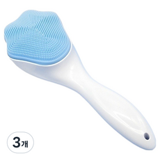 미네릭 실리콘 수동 마사지 클렌징 브러쉬 50g, 3개, 블루