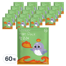 핫고래 포켓형 군용 캠핑 대용량 손난로 중형 100g, 60개