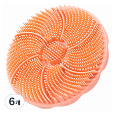 Itgom 乾淨小熊 緻密潔面矽膠刷, 橘色, 1入, 6個