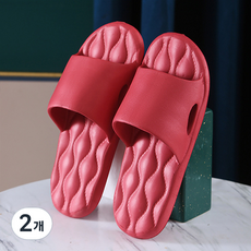 Homeflow 波浪紋路 EVA 室內拖鞋 客廳拖鞋, 紅色, 2個