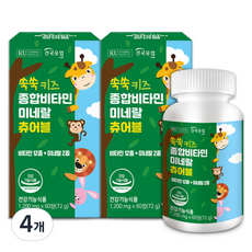 Konkuk Ssuksuk 兒童多種維生素礦物質咀嚼片 72g, 60顆, 4個