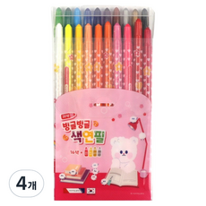 모닝글로리 빙글빙글 색연필 핑크, 20색, 4개