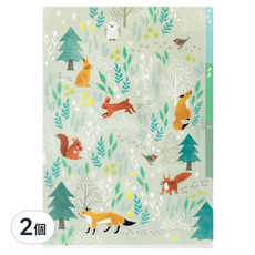 日本 MIDORI 3層資料夾 A4, 北歐動物(35571), 2個