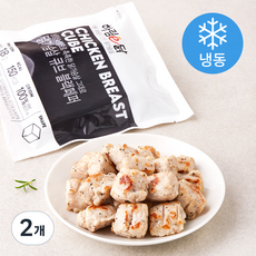 하림e닭 닭가슴살 큐브 블랙페퍼 (냉동), 100g, 1개입, 2개