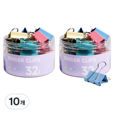 동아피엠에스 서류집게 더블클립 컬러혼합 32mm, 10개, 24개입, 대