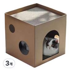 틸릿 고양이 스크래쳐 숨숨집 박스, 혼합색상, 3개