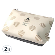 撞色拼接多功能收納包, 黑色, 2個