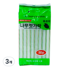 푸르미 일회용 나무젓가락, 50개입, 3개