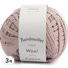 DARUMA 橫田株式會社 品牌紗 朗布依埃羊毛棉, 2 藕粉色, 3個