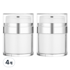 鮮東商社 真空乳霜按壓瓶 50ml, 白色, 4個