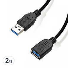퀄리티어슈런스 고급형 USB 3.0 연장 케이블 블랙, 2개, 3m 2개, 3m