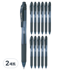 Pentel 飛龍文具 ENERGEL Energel X 中性筆 0.7mm 12入 BL107-AX, 黑色, 2套