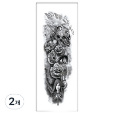 gelluna 男士黑色長袖DIY紋身刺青貼紙, 2個, T-57