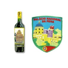 A-ONE 匯旺 西班牙葡萄酒冰箱裝飾磁鐵 阿爾罕布拉宮布貼 2件組 - 裝飾配件 1組 磁鐵:0.83 x 3.66inches 布藝徽章:2...., 磁鐵:0.83 x 3.66inches，布藝徽章:2.5 x 3.1inches