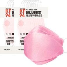 메디케이알 데일리 스타일 황사방역용 마스크 대형 KF94, 25개입, 2개, 멜랑핑크