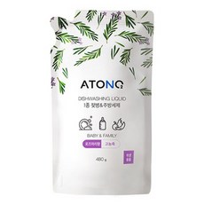 ATONO2 1級奶瓶&廚房洗潔精 補充包 迷迭香香氣, 480g, 1個