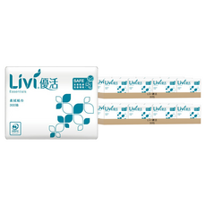 LIVI 優活 Essentials 柔拭紙巾, 雙層, 300抽, 30包, 2箱