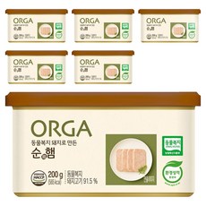 올가홀푸드 동물복지 돼지로 만든 순햄, 6개, 200g