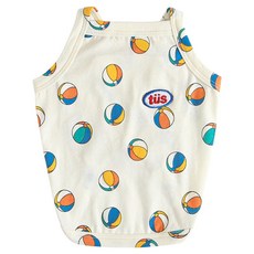 투스투스 강아지 비치볼 나시티 여름옷, 멀티, 1개